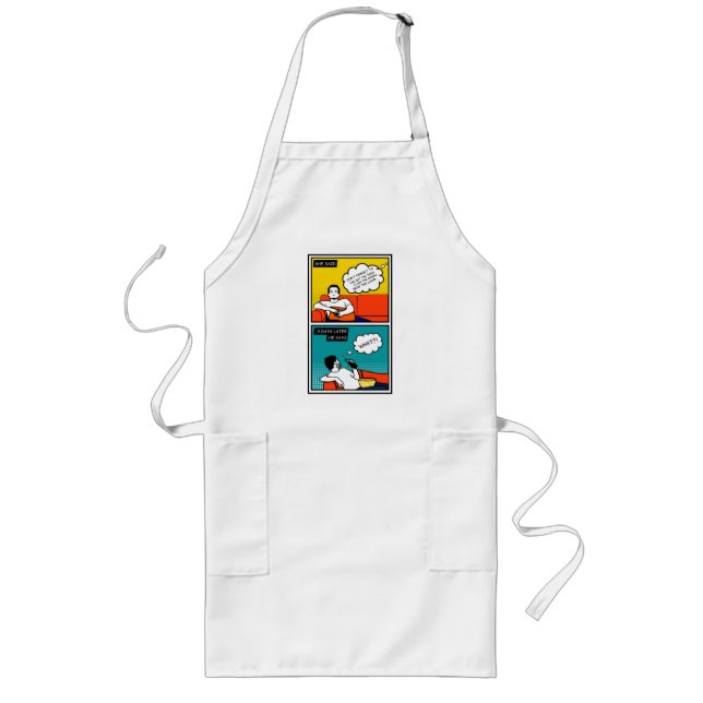 orange yellow blue Honey Do Rugged Geek Comics Long Apron (Front)