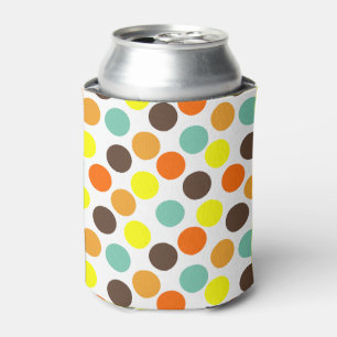 Orange, Yellow, Brown, Blue Dots  Can Cooler