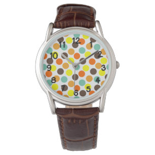 Orange, Yellow, Brown, Blue Dots  Watch