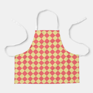 Orange Yellow Chequered Diamond Pattern Apron