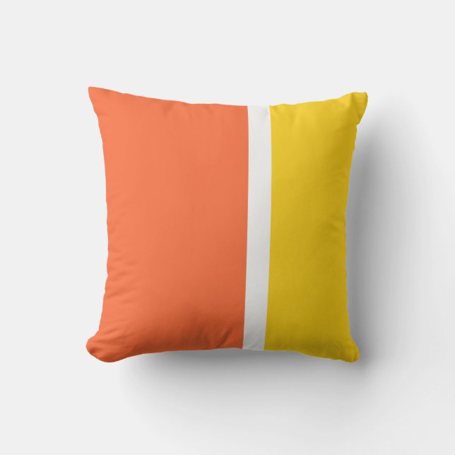 Orange Yellow Colour Block Outdoor Throw Pillow (Front)