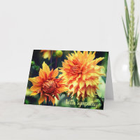 Orange & Yellow Dahlia Flowers With Sympathy