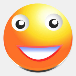 Orange & Yellow Face Classic Round Sticker