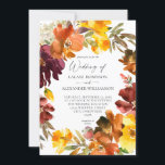 Orange & Yellow Fall Floral Wedding Invitation<br><div class="desc">Get your guests excited for your wonderful wedding with your Fall Orange & Yellow Gold,  Purple wedding invitations.</div>