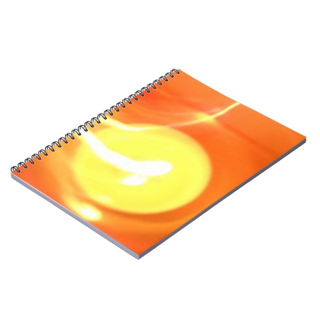 Orange Yellow Flame Candle Light, Art Spiral Notebook (Left Side)