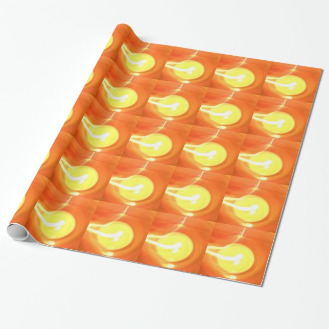 Orange Yellow Flame Candle Light, Art Wrapping Paper (Unrolled)