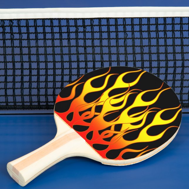 Orange Yellow Flame Graphics Ping Pong Paddle (Insitu)