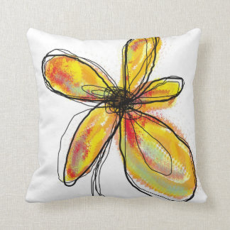 Orange - Yellow Floral Pillow