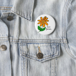 Orange Yellow Flower 6 Cm Round Badge