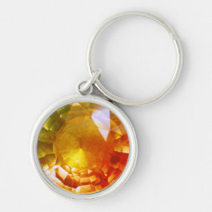 Orange Yellow Gemstone Keychain