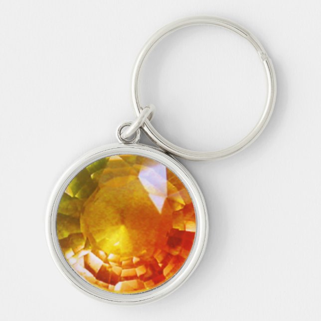 Orange Yellow Gemstone Keychain (Front)