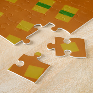 Orange -yellow geometric abstract jigsaw puzzle