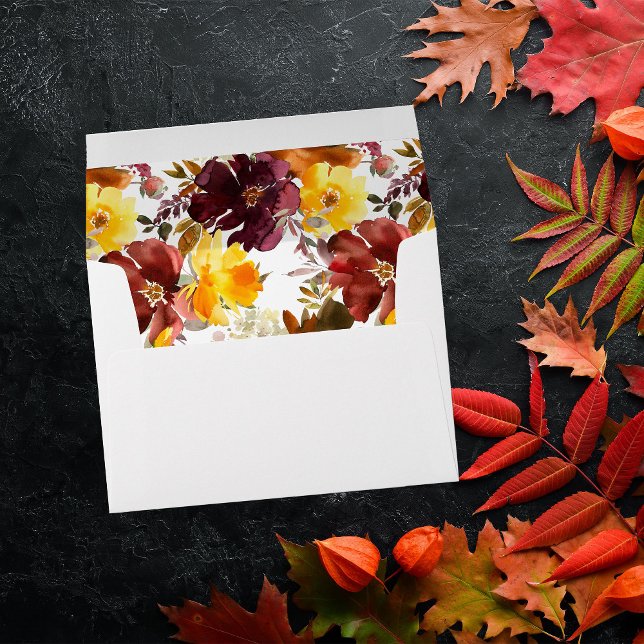 Orange & Yellow Gold Fall Floral 2 Envelope (Creator Uploaded)