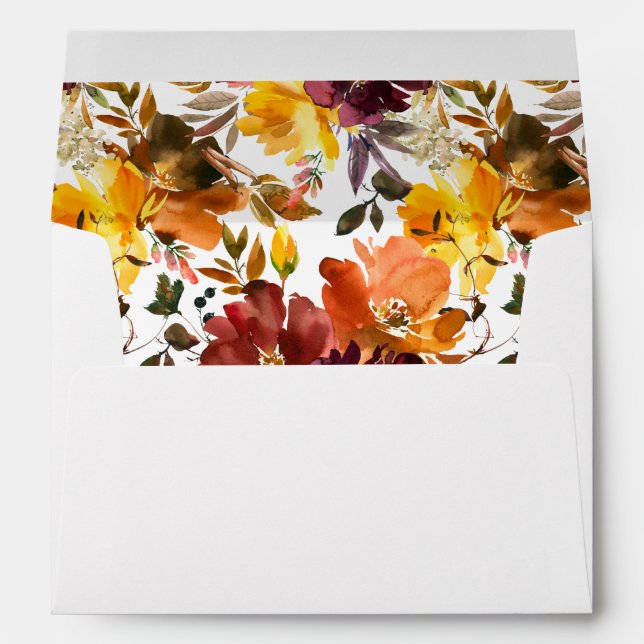 Orange & Yellow Gold Fall Floral Envelope (Back (Bottom))