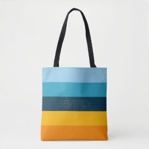 Orange Yellow Green, 5 Colours, Name Personalised Tote Bag