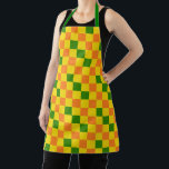 Orange Yellow Green Checkered Pattern Design  Apron<br><div class="desc">Orange Yellow And Green Checkered 3 colours Check Pattern Design</div>