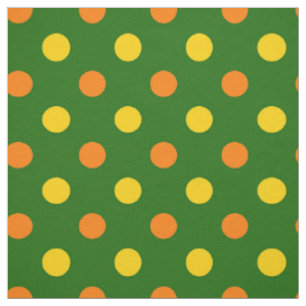 Orange Yellow Green Polka Dots Design Fabric