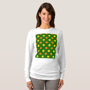 Orange Yellow Green Polka Dots Design T-Shirt