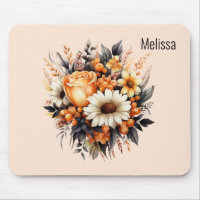 Orange Yellow Grey Flower Bouquet