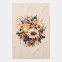 Orange Yellow Grey Flower Bouquet
