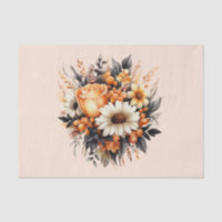Orange Yellow Grey Flower Bouquet