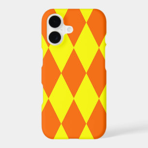 Orange Yellow Harlequin Chequered Design