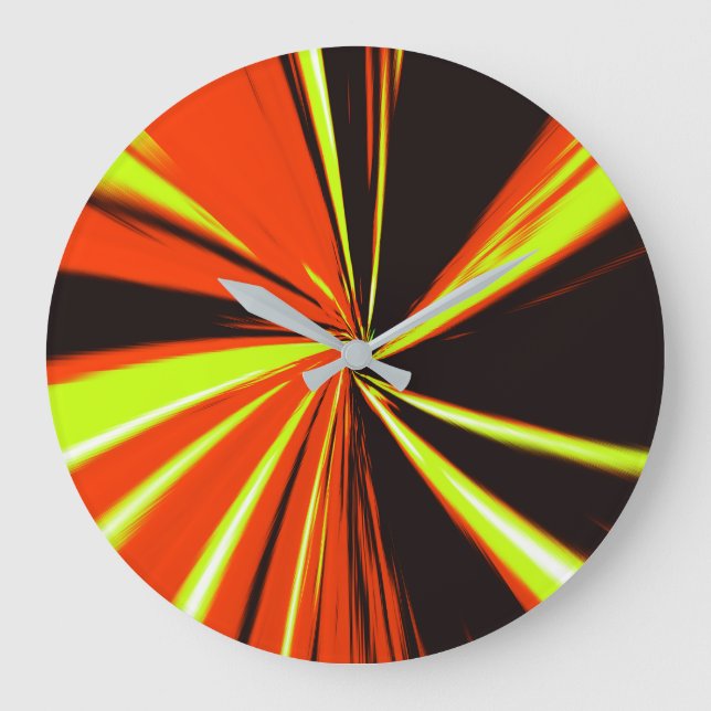 Orange/Yellow Light Paint Design Clock (Front)