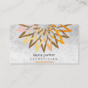 Orange Yellow Lotus Flower Yoga Meditation Business Card
