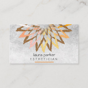 Orange Yellow  Lotus Flower Yoga Teacher Business Card