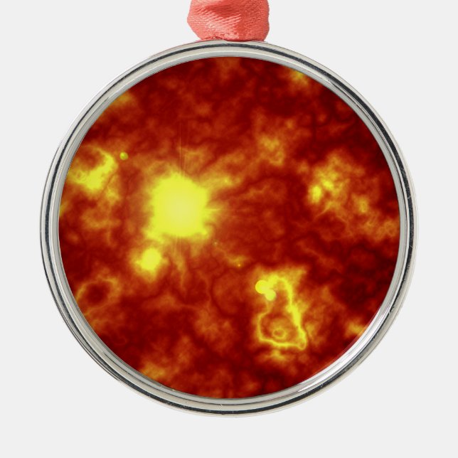 Orange & Yellow Metal Tree Decoration (Front)