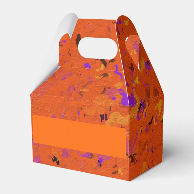 Orange, Yellow, Purple and Black Abstract Favour Box (Back Side)