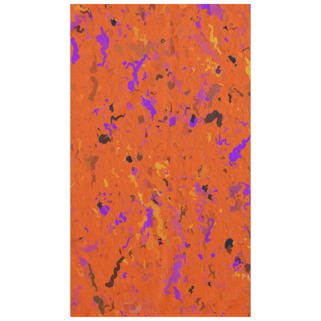 Orange, Yellow, Purple and Black Abstract  Tablecloth (Front)