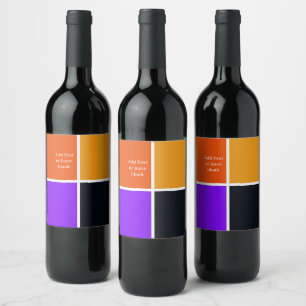 Orange, Yellow, Purple and Black Squares Wine Label