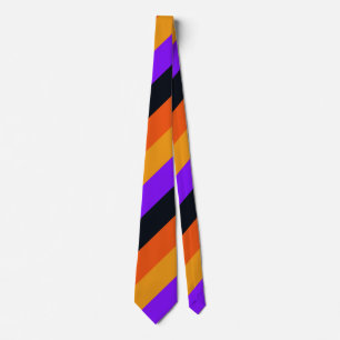 Orange, Yellow, Purple and Black Stripes Tie