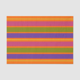 Orange, Yellow, Red, Green and Purple stripes tiss Tissue Paper