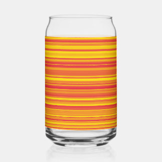 Orange Yellow Red Striped Can Glass