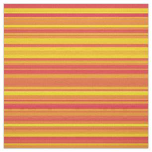 Orange Yellow Red Stripes Fabric