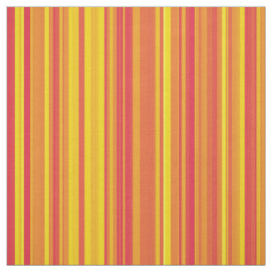 Orange Yellow Red Stripes Fabric