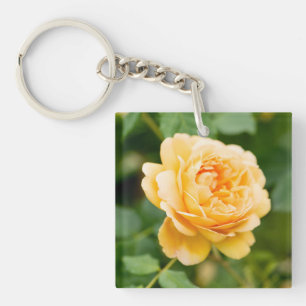 Orange Yellow Rose Key Ring