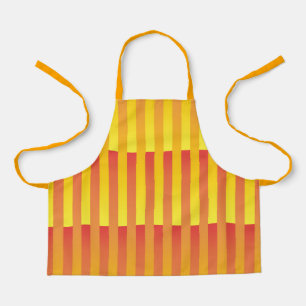 Orange Yellow Striped Pattern Apron