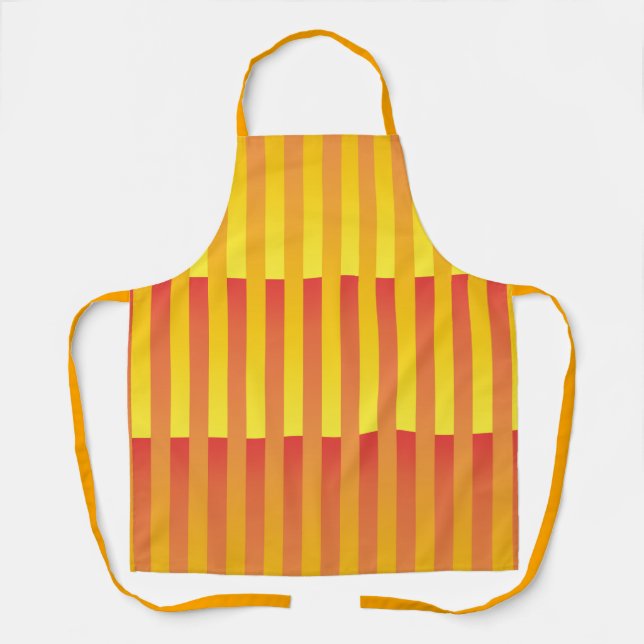 Orange Yellow Striped Pattern Apron (Front)