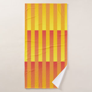 Orange Yellow Striped Pattern Bath Towel