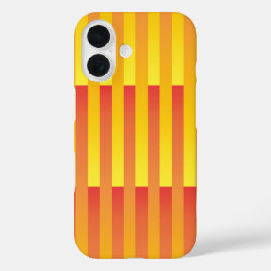 Orange Yellow Striped Pattern iPhone 16 Case