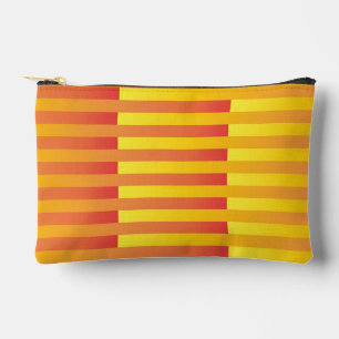 Orange Yellow Striped Pattern Small Accessory Pouch