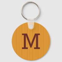 Orange / Yellow Stripes custom monogram key chain