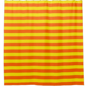 Orange Yellow Stripes Design Shower Curtain