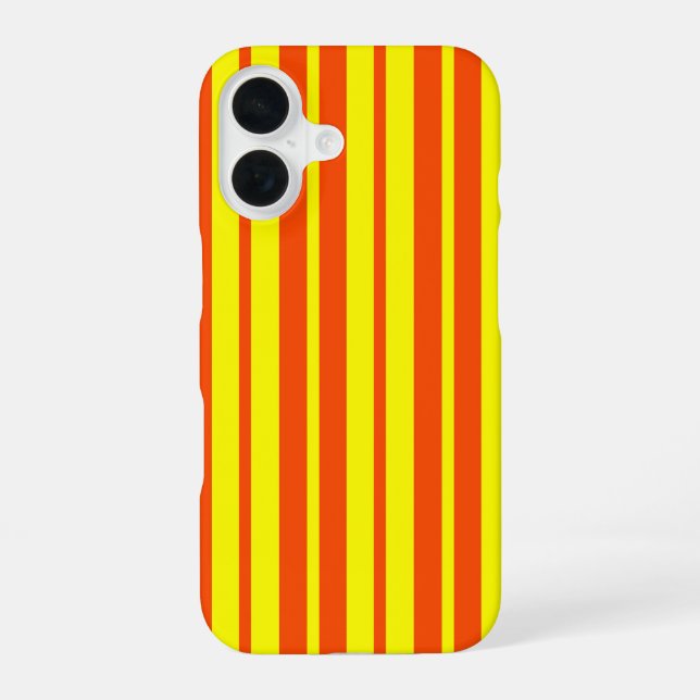 Orange Yellow Stylish Stripes Pattern Design  iPhone 16 Case (Back)
