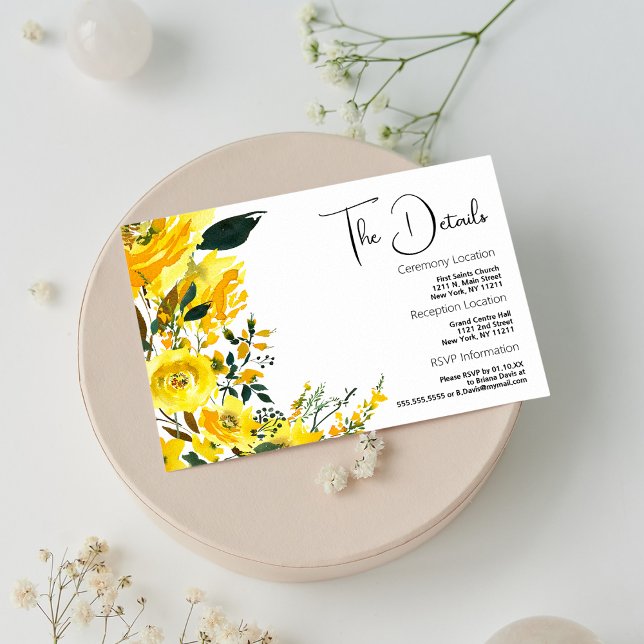 Orange yellow summer botanic floral Details Card (Orange yellow summer botanic floral Details)