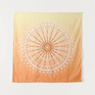 Orange Yellow  Sun Mandala Tapestry