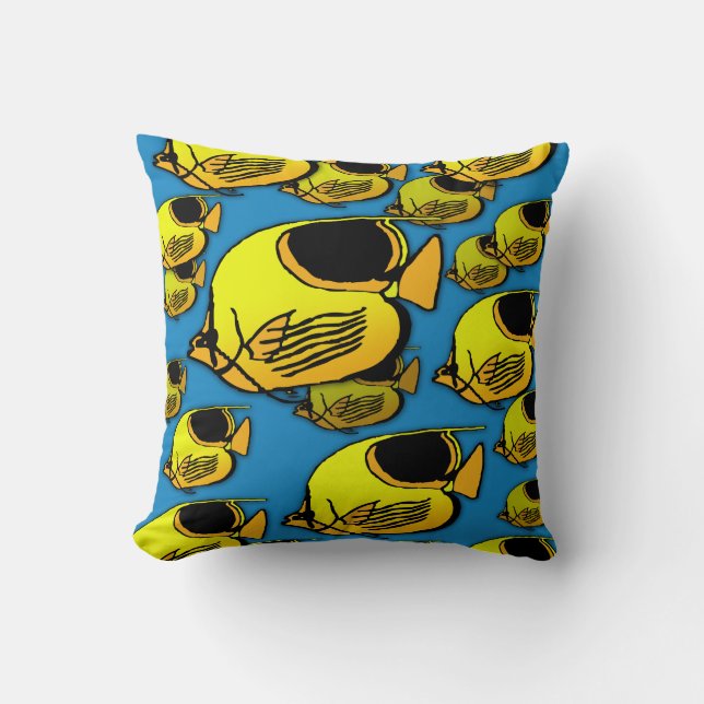 Orange & Yellow Sunfish Cushion (Front)
